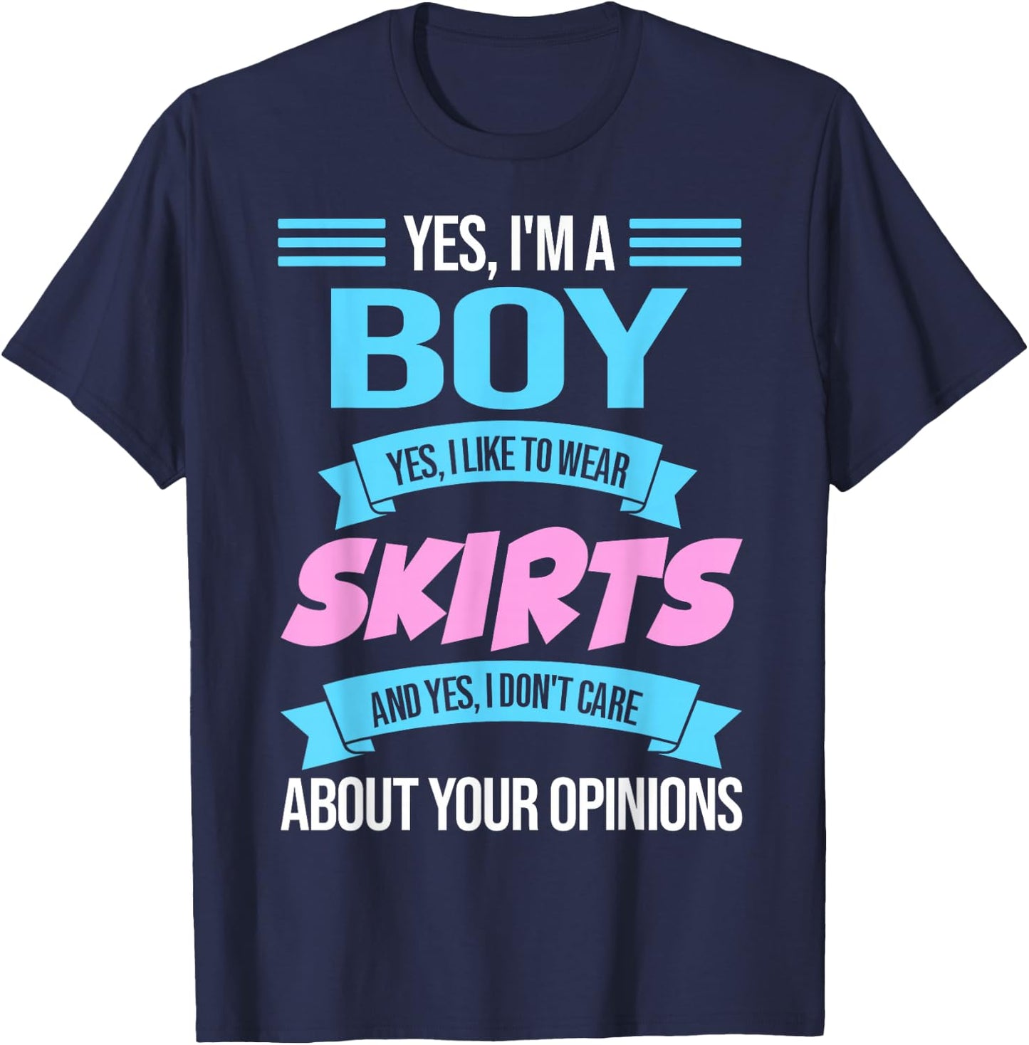 Ja, I'm a Boy yes, I Like to wear Skirts Anime Femboy T-Shirt - T-Shirt | Navy