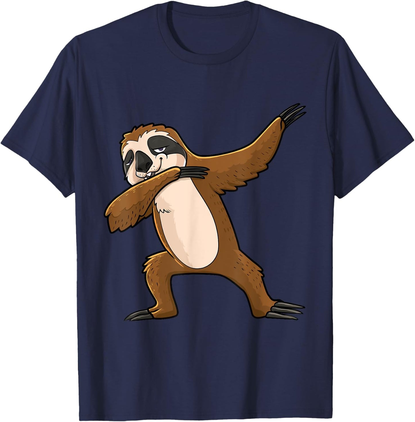 Dabbing Sloth Lazy Animal Lover Men Women Kids T-Shirt - T-Shirt | Navy