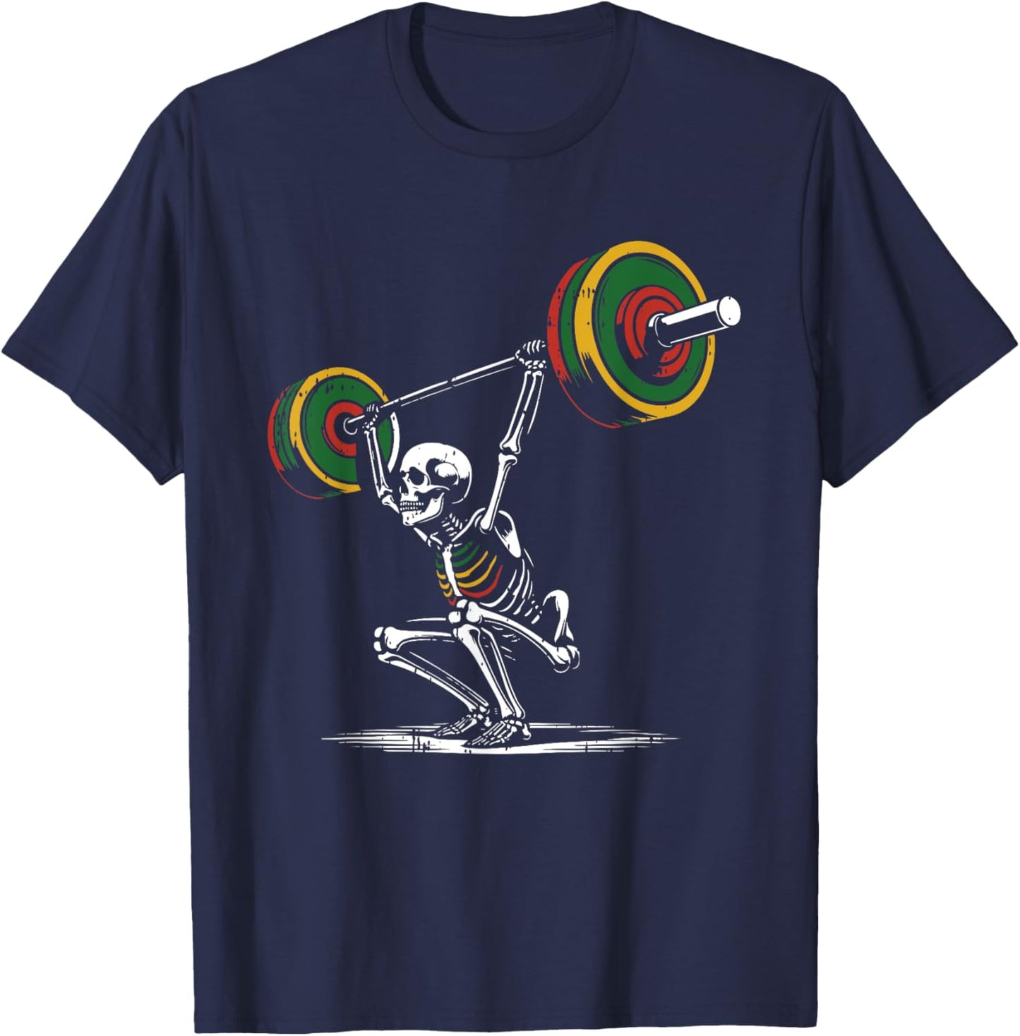 Skeleton Lifting Fathers Day Gym Workout Dad Papa Men T-Shirt - T-Shirt | Navy
