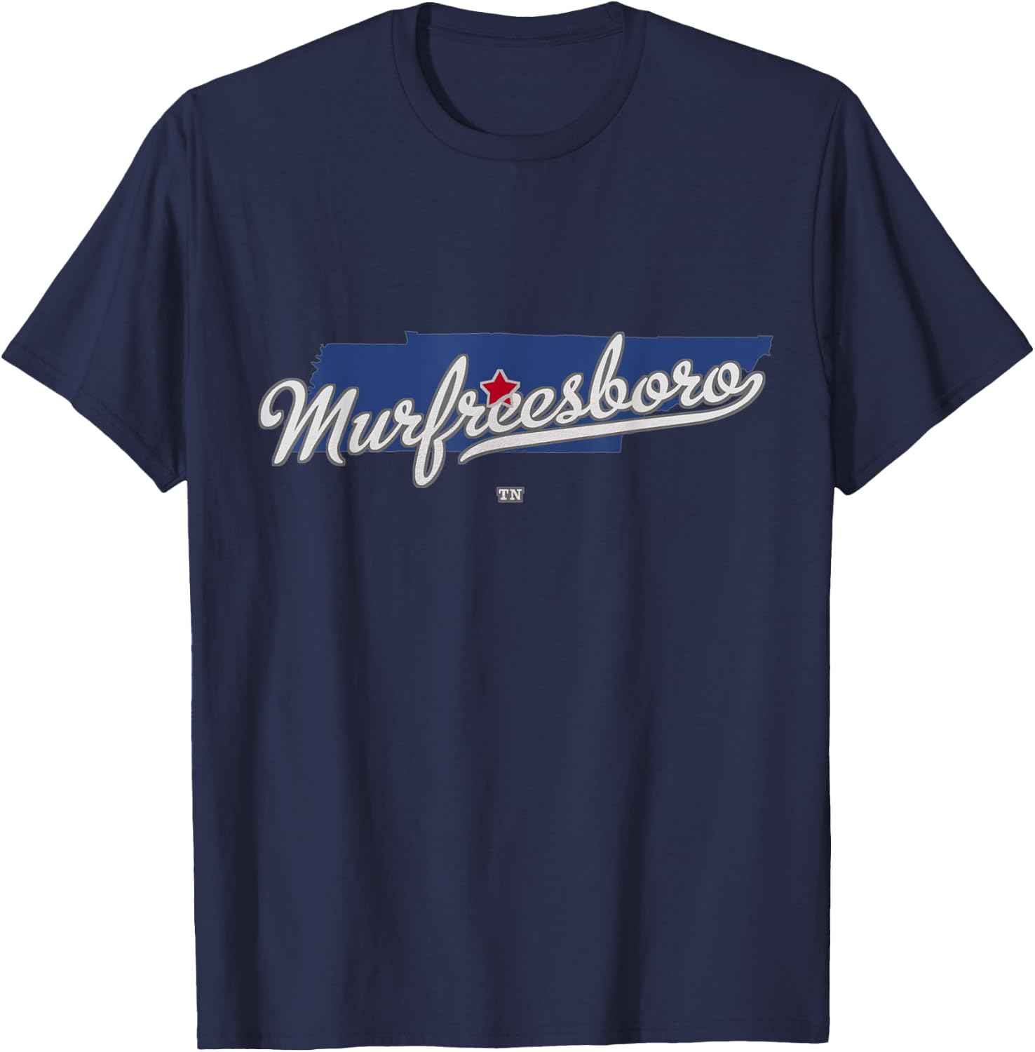 Murfreesboro Tennessee TN Map T-Shirt - T-Shirt | Navy