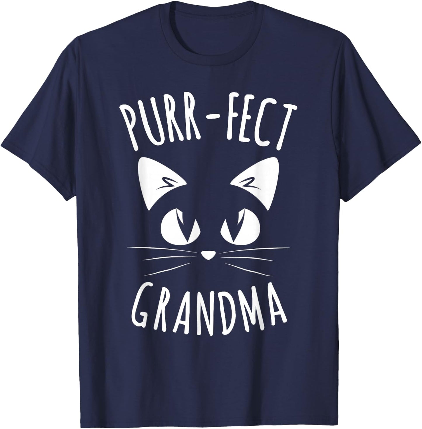 Purr-FECT Grandma Fur Mom Cute Cat Lover Animal Gift T-Shirt - T-Shirt | Navy