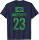 Men's Brazil Sauf Football Name Nikotinho , yellow, s T-Shirt - T-Shirt | Navy