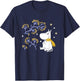 Moomin Moomintroll Look The Snow Winter , Black, S T-Shirt - T-Shirt | Navy