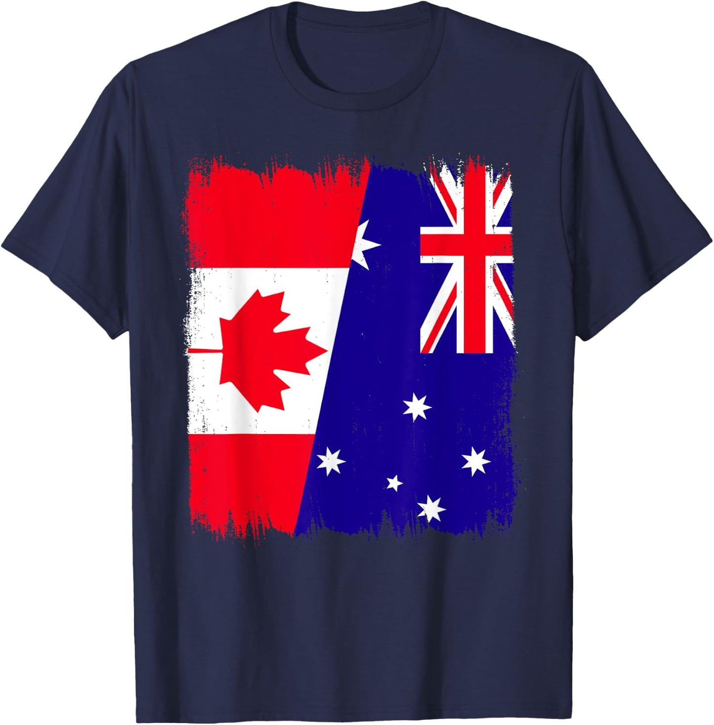 Canada Australia Half Flag Canadian Australian Roots T-Shirt - T-Shirt | Navy