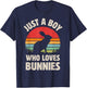 Bunny Just A Boy Who Loves Bunnies Men Retro Vintage Sunset T-Shirt - T-Shirt | Navy