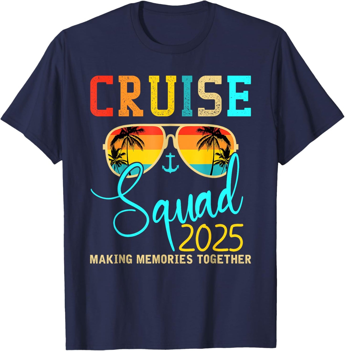Squad Crew Cruise 2025 Summer Vacation Matching Family Group Men Women Girls Kids T-Shirt - T-Shirt | Navy