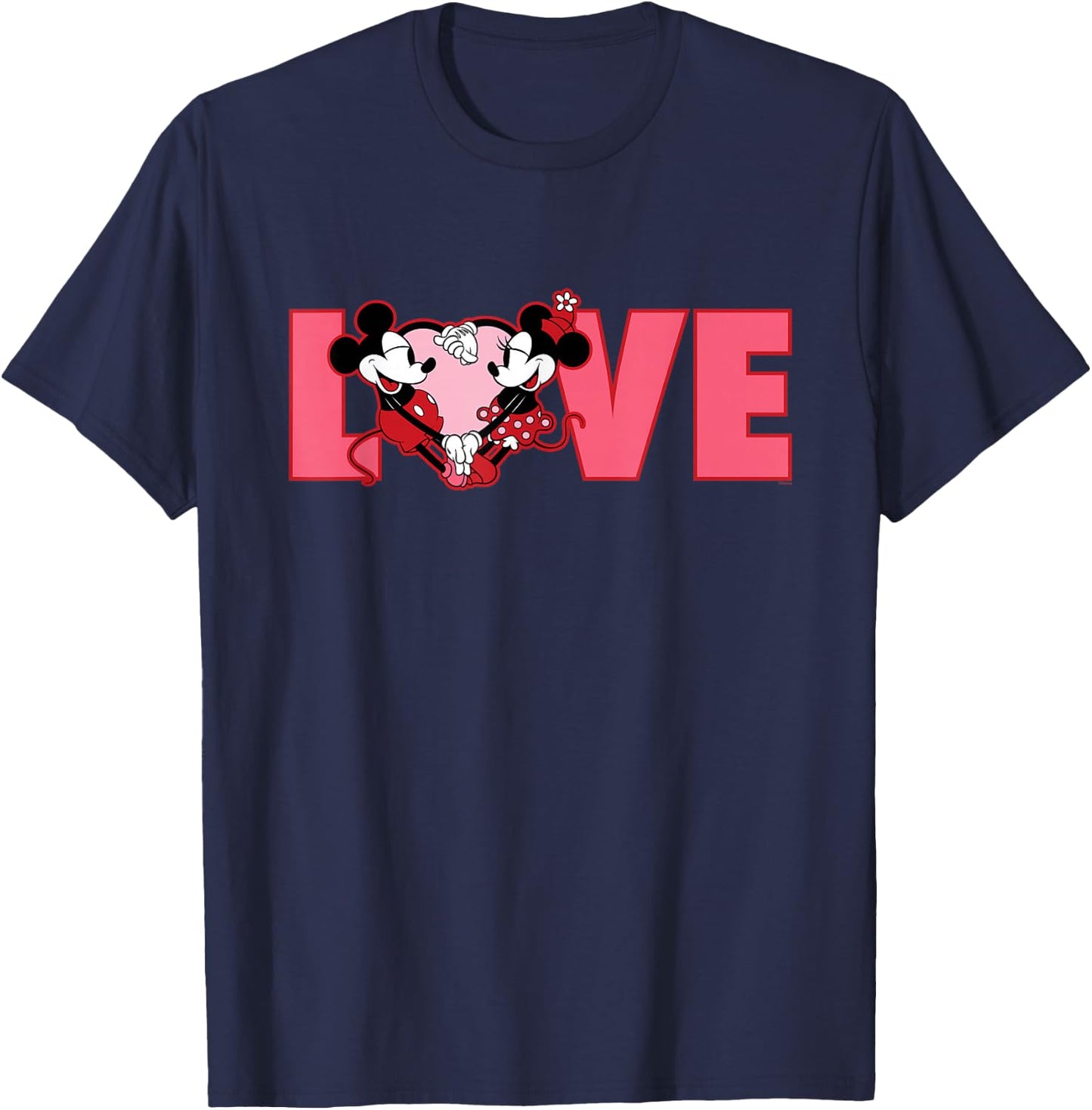Disney Mickey & Minnie Mouse Couples Valentine's Day Love T-Shirt - T-Shirt | Navy