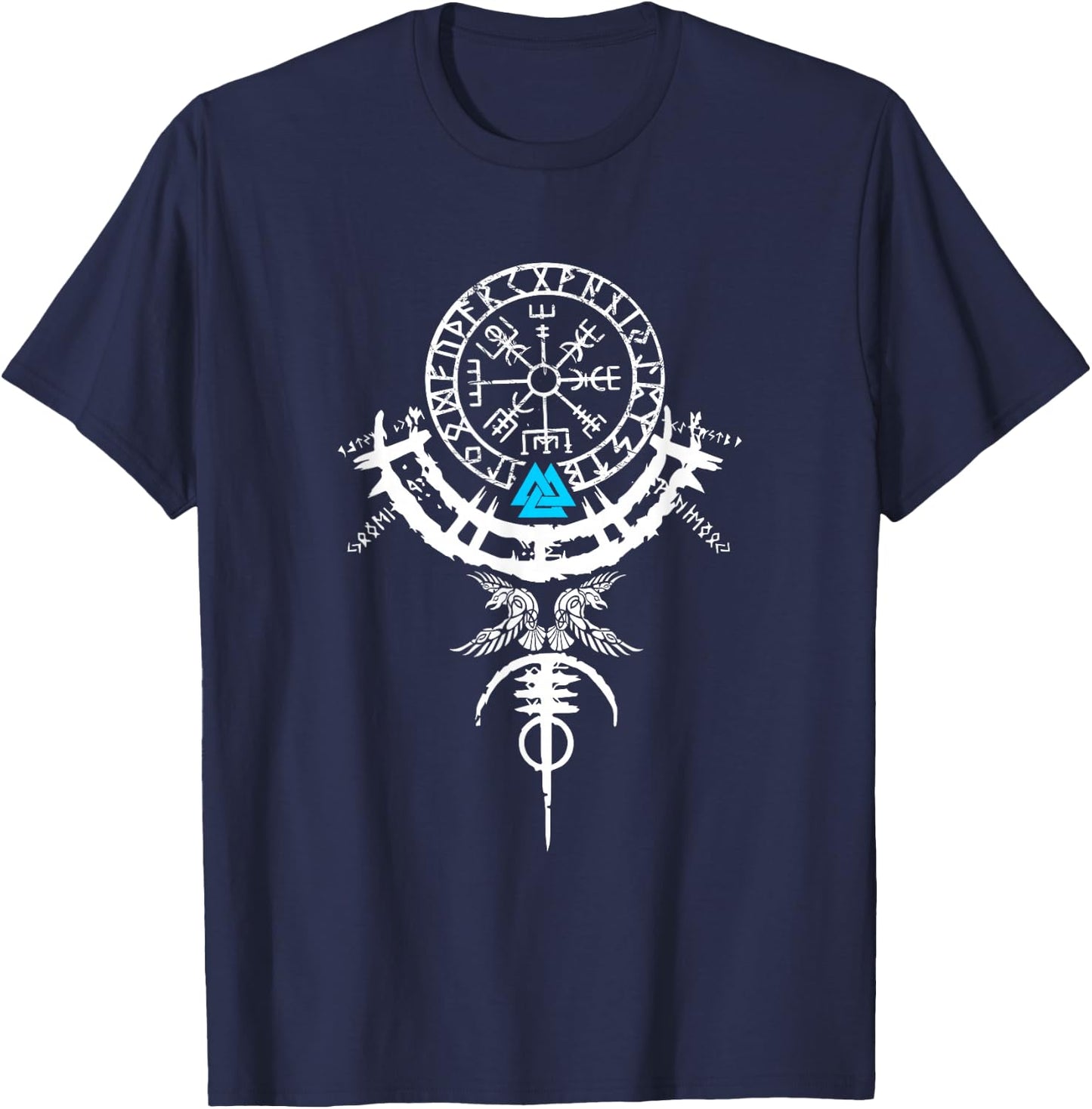 Wikinger Shirt Vikings Vegvisir Wikinger Valhalla Herren T-Shirt - T-Shirt | Navy