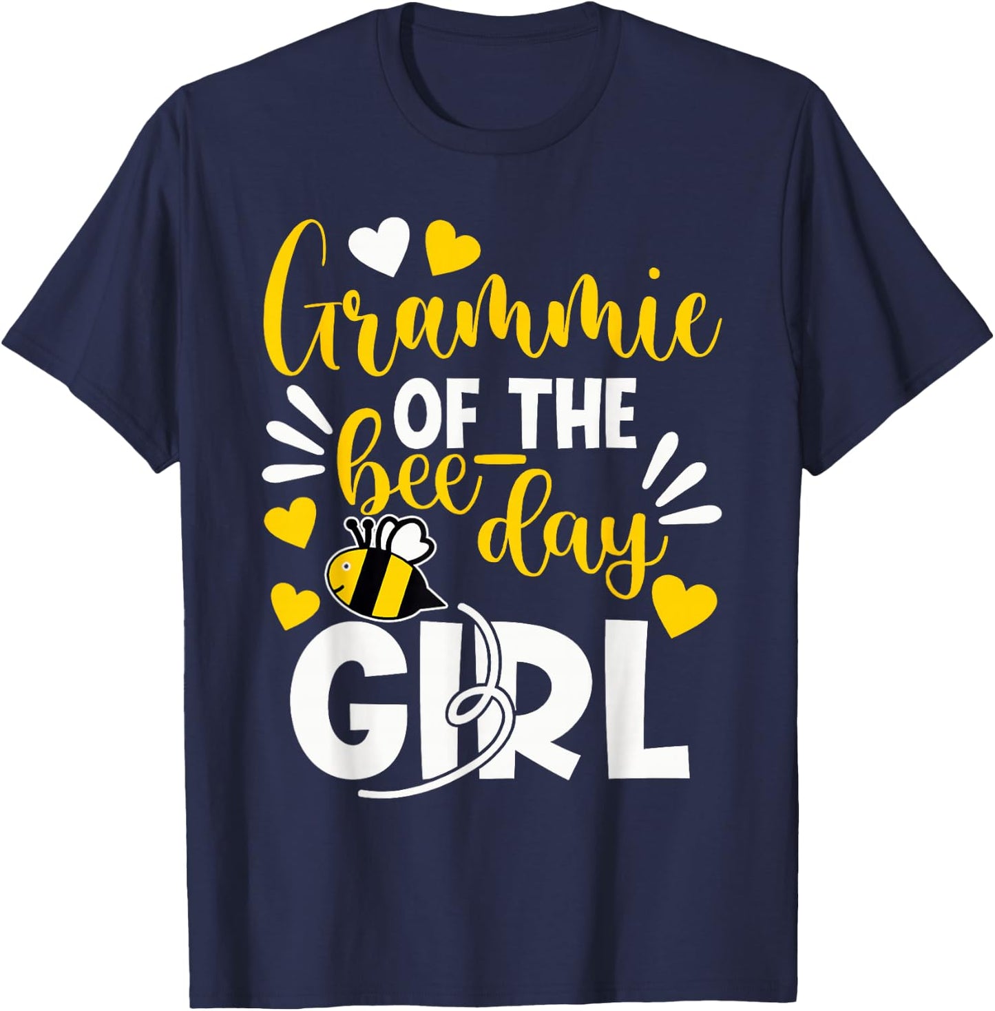 Grammie Of The Bee Day Girl Funny Bee Birthday Party T-Shirt - T-Shirt | Navy