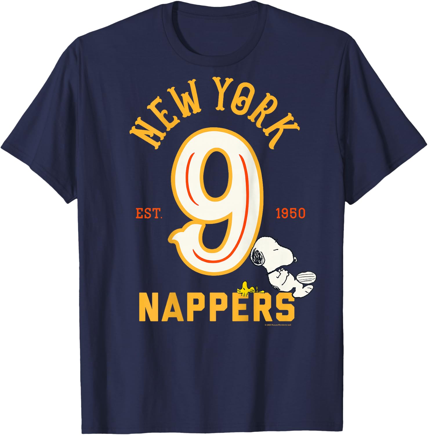 Peanuts - Backprint Snoopy New York Nappers T-Shirt - T-Shirt | Navy