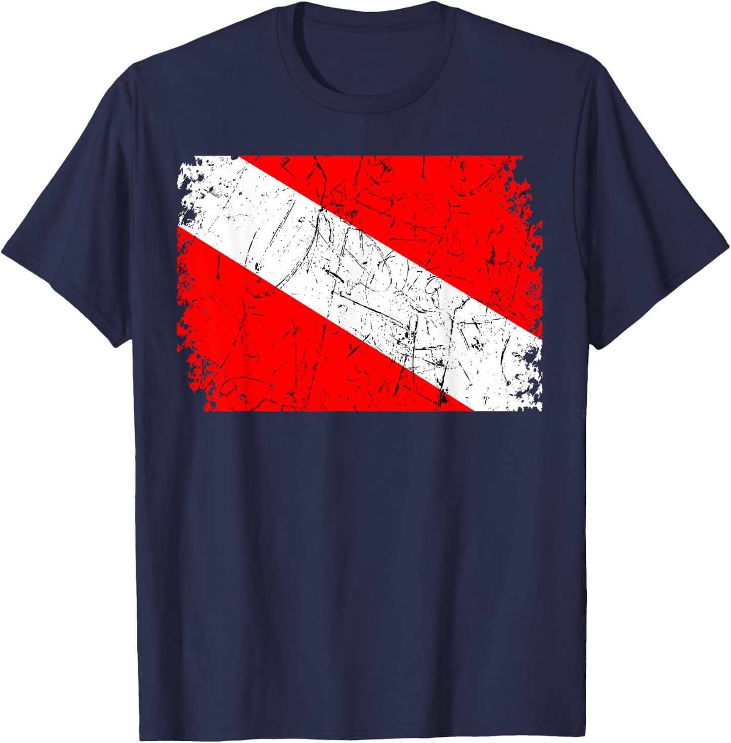 Diver Down Flag Vintage Scuba Diving Underwater Dive Swim T-Shirt - T-Shirt | Navy