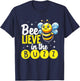 Bee Funny Bee-lieve In The Buzz Beekeeper Design Bees T-Shirt - T-Shirt | Navy