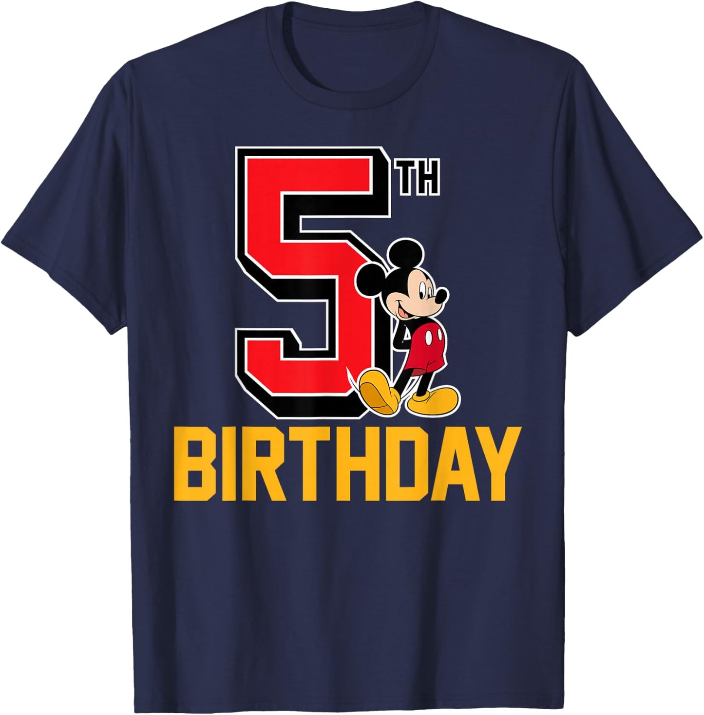 Disney - Mickey Mouse My 5th Birthday T-Shirt - T-Shirt | Navy