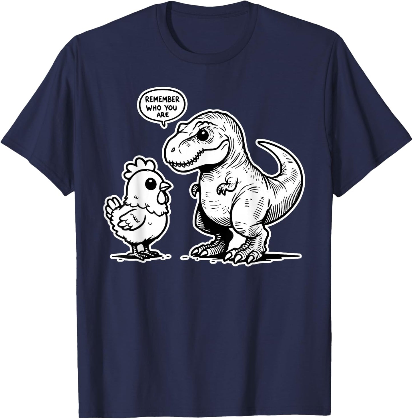 Funny Dinosaur Chicken Evolution Paleo Humor T-Shirt - T-Shirt | Navy