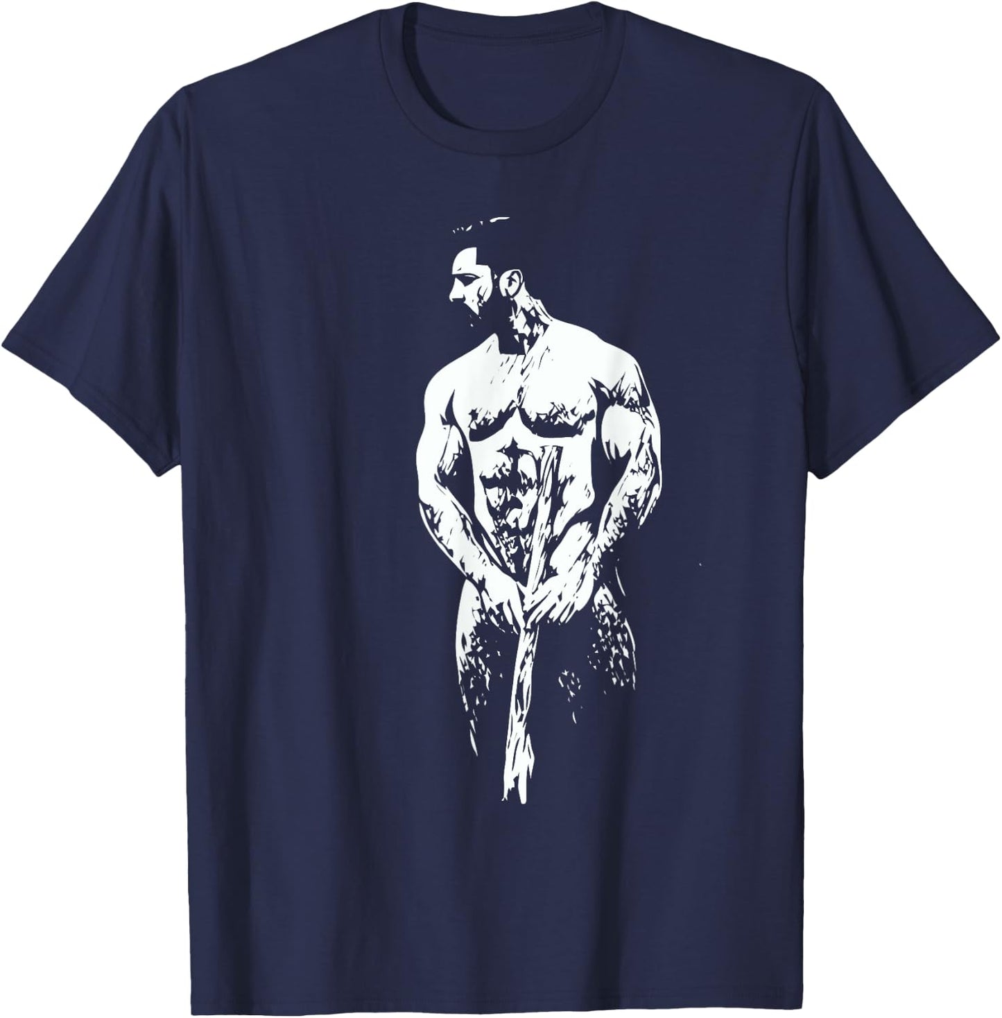 Hunk Naked Wood Gay Art Erotica T-Shirt - T-Shirt | Navy