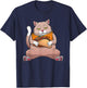 Funny Cat Eating Taco Design Men Women Cinco De Mayo Foodie T-Shirt - T-Shirt | Navy