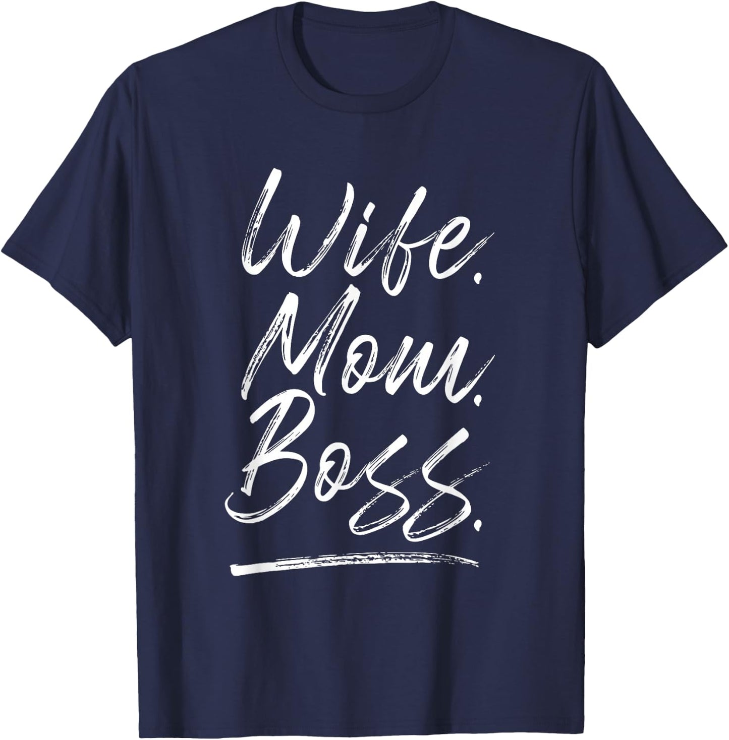 Wife Mom Boss Mama Muttertag Spruch Mum Statement Damen T-Shirt - T-Shirt | Navy