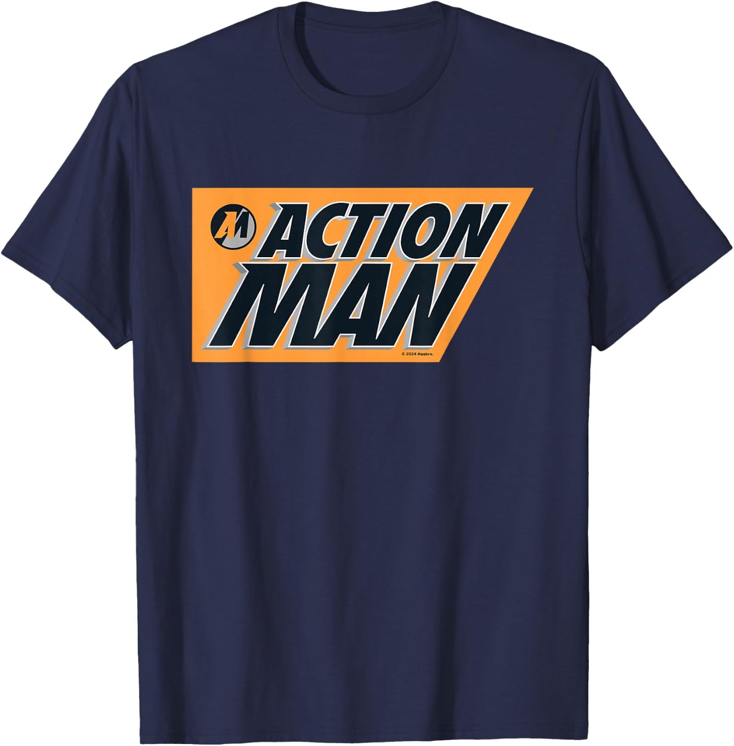 Action Man 90s Cartoon Logo , Black, S T-Shirt - T-Shirt | Navy