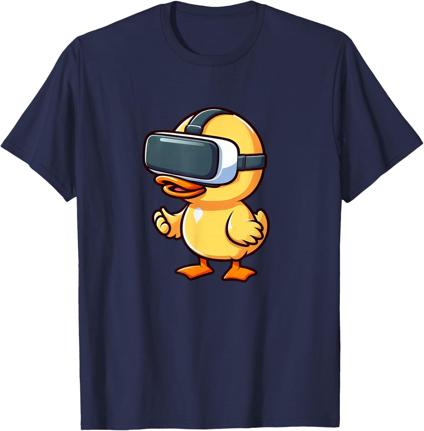 Cartoon Duck Virtual Reality Gamer Designs T-Shirt - T-Shirt | Navy
