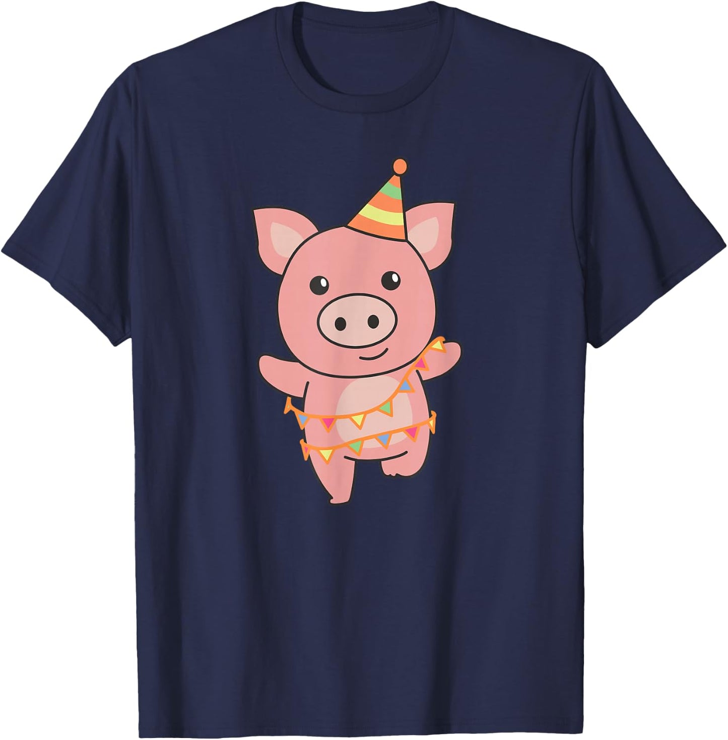 Pig for Birthday for Children a Birthday Pig T-Shirt - T-Shirt | Navy