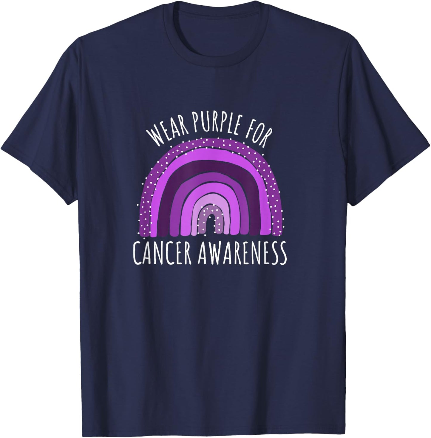Wear Purple For Cancer Awareness Shirt | Cancer T-Shirt - T-Shirt | Navy