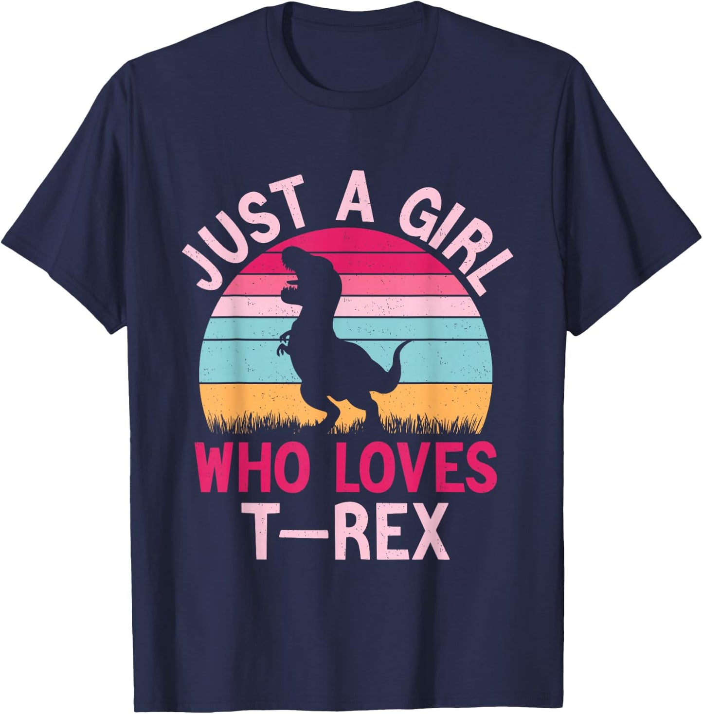 Women Dinosaur Shirt For Girls Just A Girl Who Loves T-Rex T-Shirt - T-Shirt | Navy