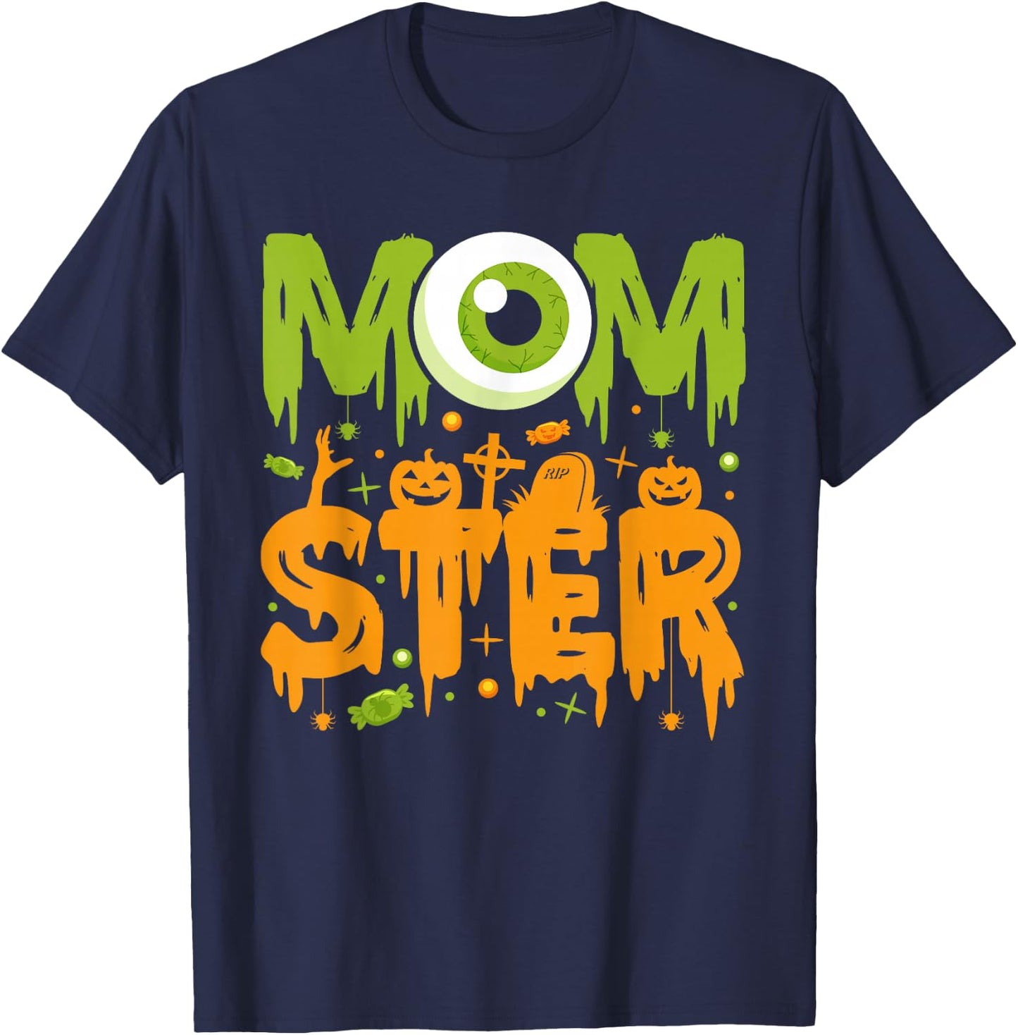 Halloween Costume Momster spooky Halloween T-Shirt - T-Shirt | Navy