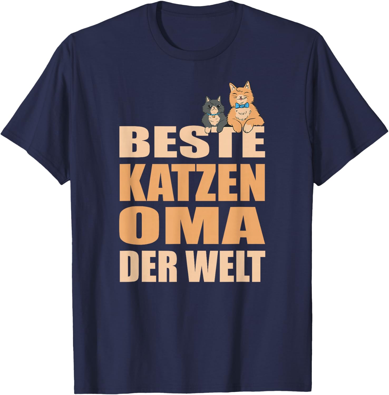 Beste Katzenoma Der Welt Katzenmama Katze Mama Katzen Oma T-Shirt - T-Shirt | Navy