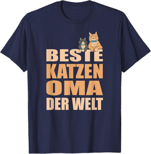 Beste Katzenoma Der Welt Katzenmama Katze Mama Katzen Oma T-Shirt - T-Shirt | Navy
