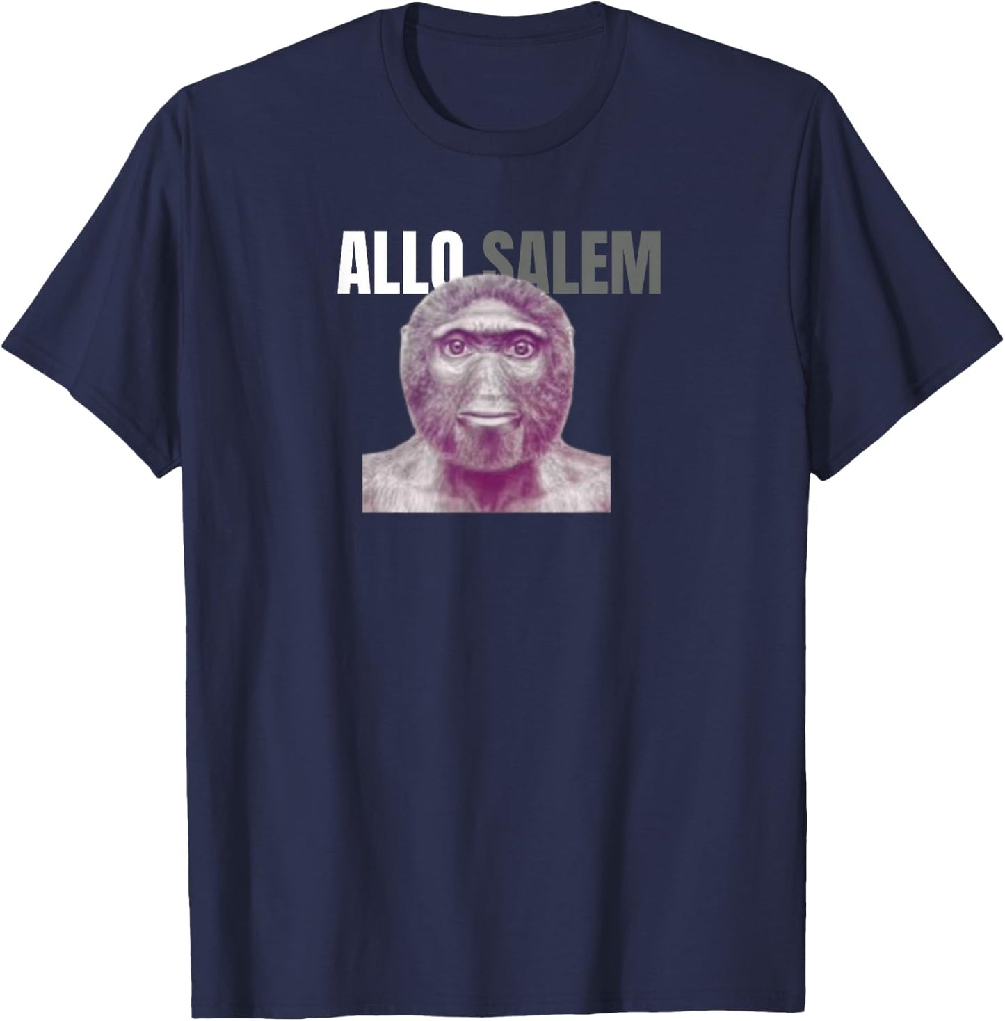 allo salem Humor for College Boys and Girls , Black, S T-Shirt - T-Shirt | Navy