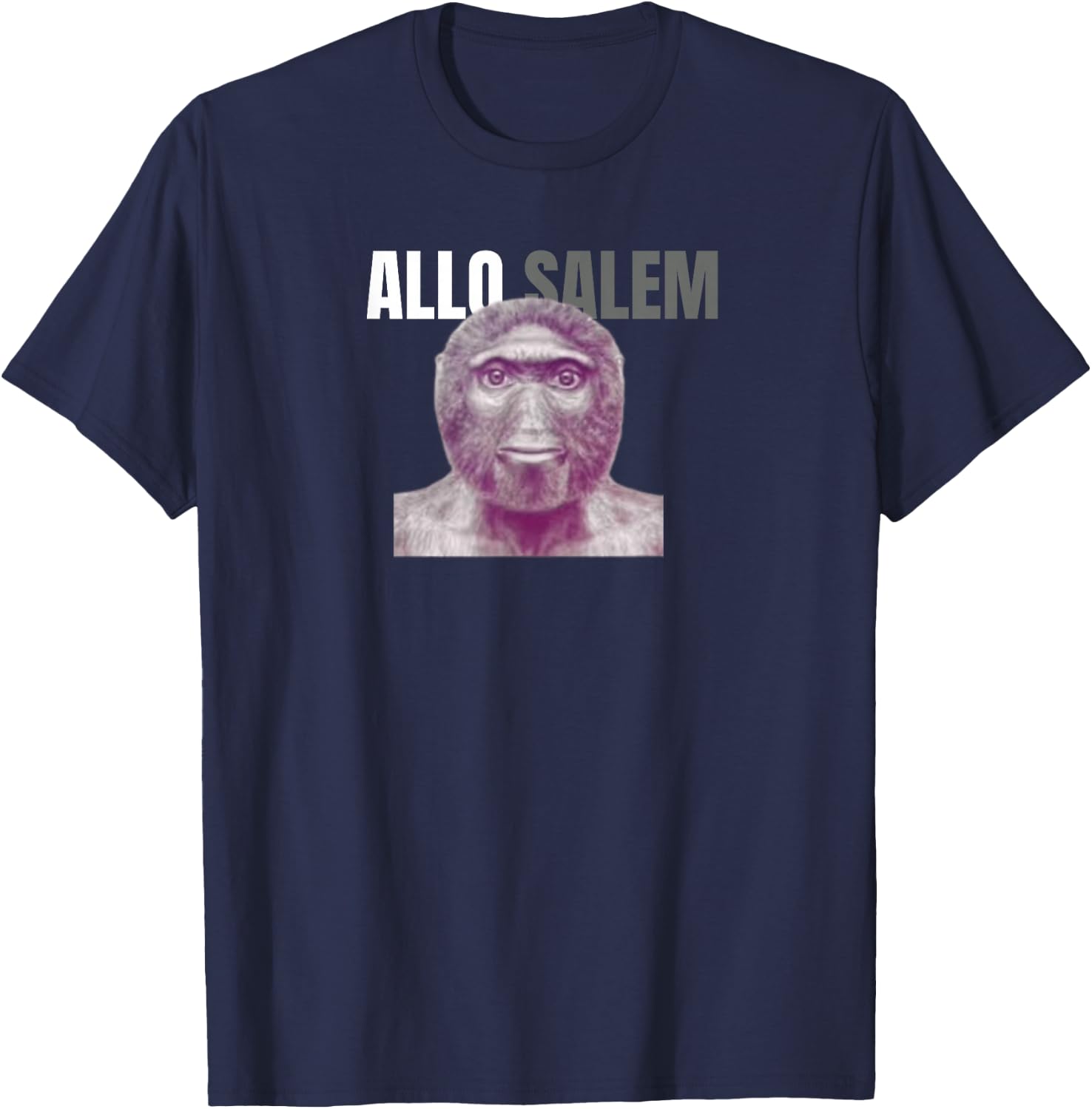 allo salem Humor for College Boys and Girls , Black, S T-Shirt - T-Shirt | Navy