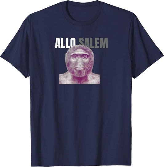 allo salem Humor for College Boys and Girls , Black, S T-Shirt - T-Shirt | Navy