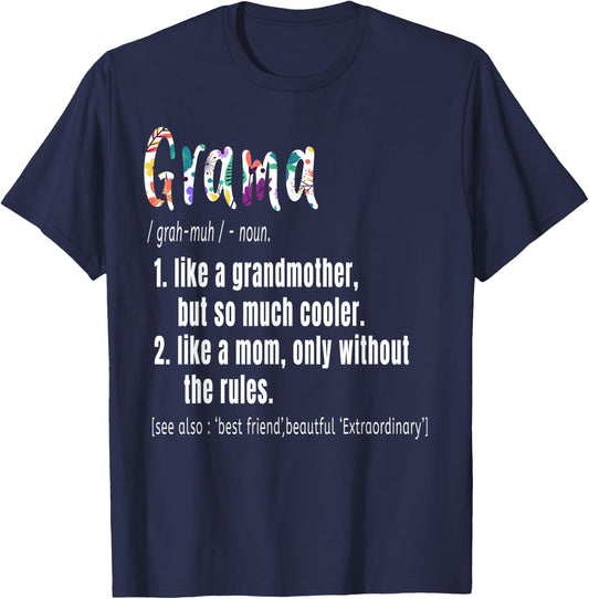 Grama Definition Mother's Day & Birthday gift Grandmother T-Shirt - T-Shirt | Navy
