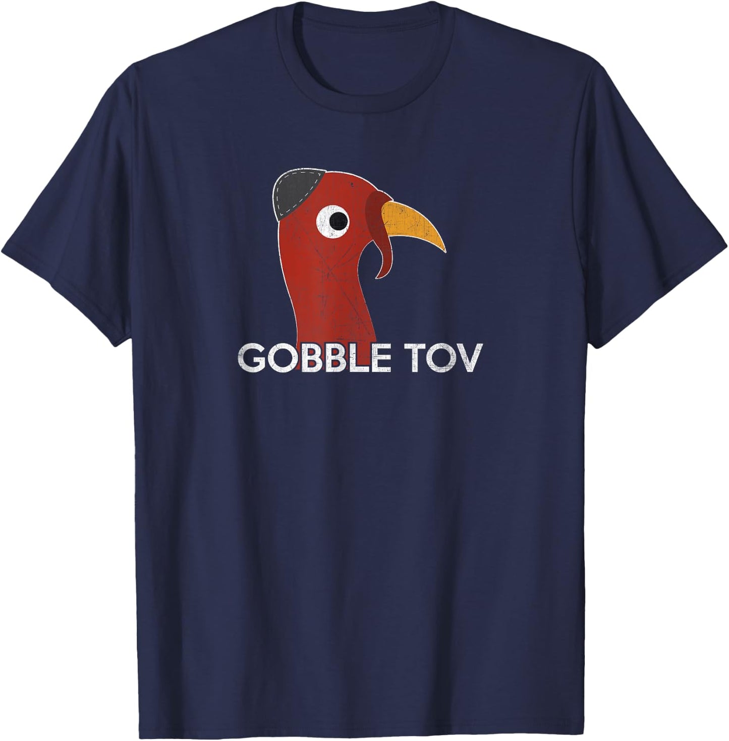Gobble Tov Jewish Thanksgiving - Funny Hebrew T-Shirt - T-Shirt | Navy