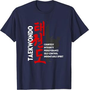 Taekwondo Tenets - Martial Arts T-Shirt - T-Shirt | Navy