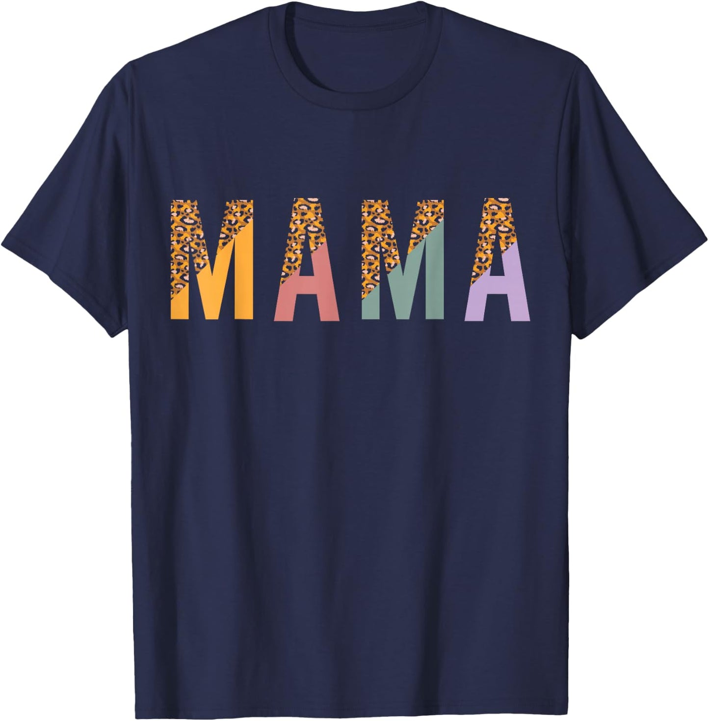 mama leopard Mothers Day T-Shirt - T-Shirt | Navy