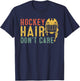Retro 80s 90s Hockey Hair Don't Care shirt Funny Hockey T-Shirt - T-Shirt | Navy