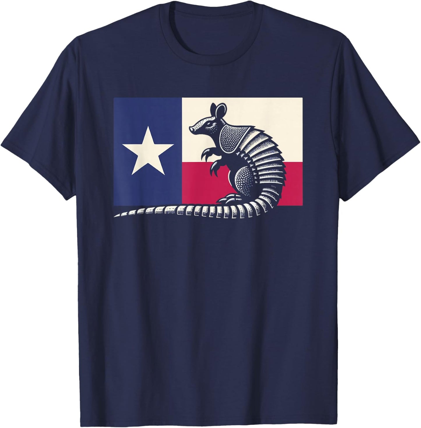 Armadillo Lover Country Texas Flag T-Shirt - T-Shirt | Navy
