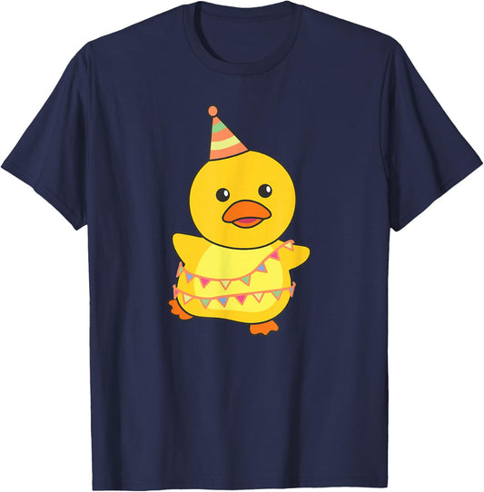 Birthday Duck for Children, Birthday Duck T-Shirt - T-Shirt | Navy