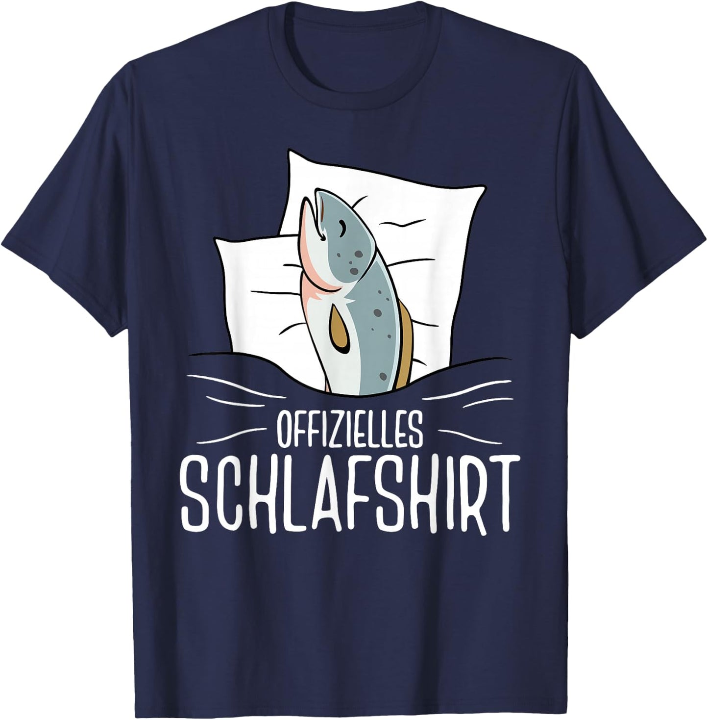 Fisch Offizielles Schlafshirt Schlafanzug Nachtwäsche T-Shirt - T-Shirt | Navy