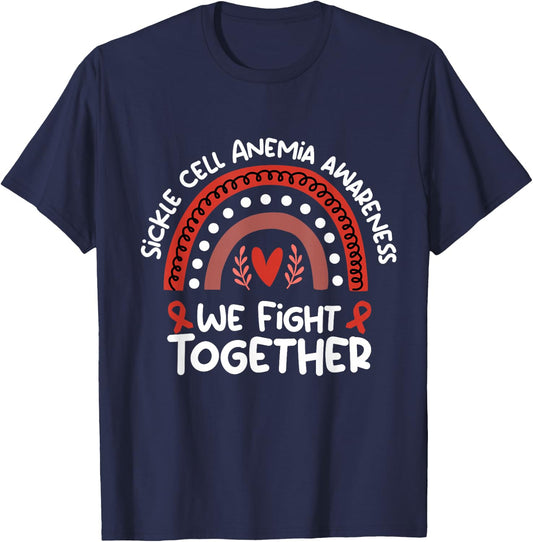 We Fight Together Awareness Month Design Sickle Cell Anemia T-Shirt - T-Shirt | Navy