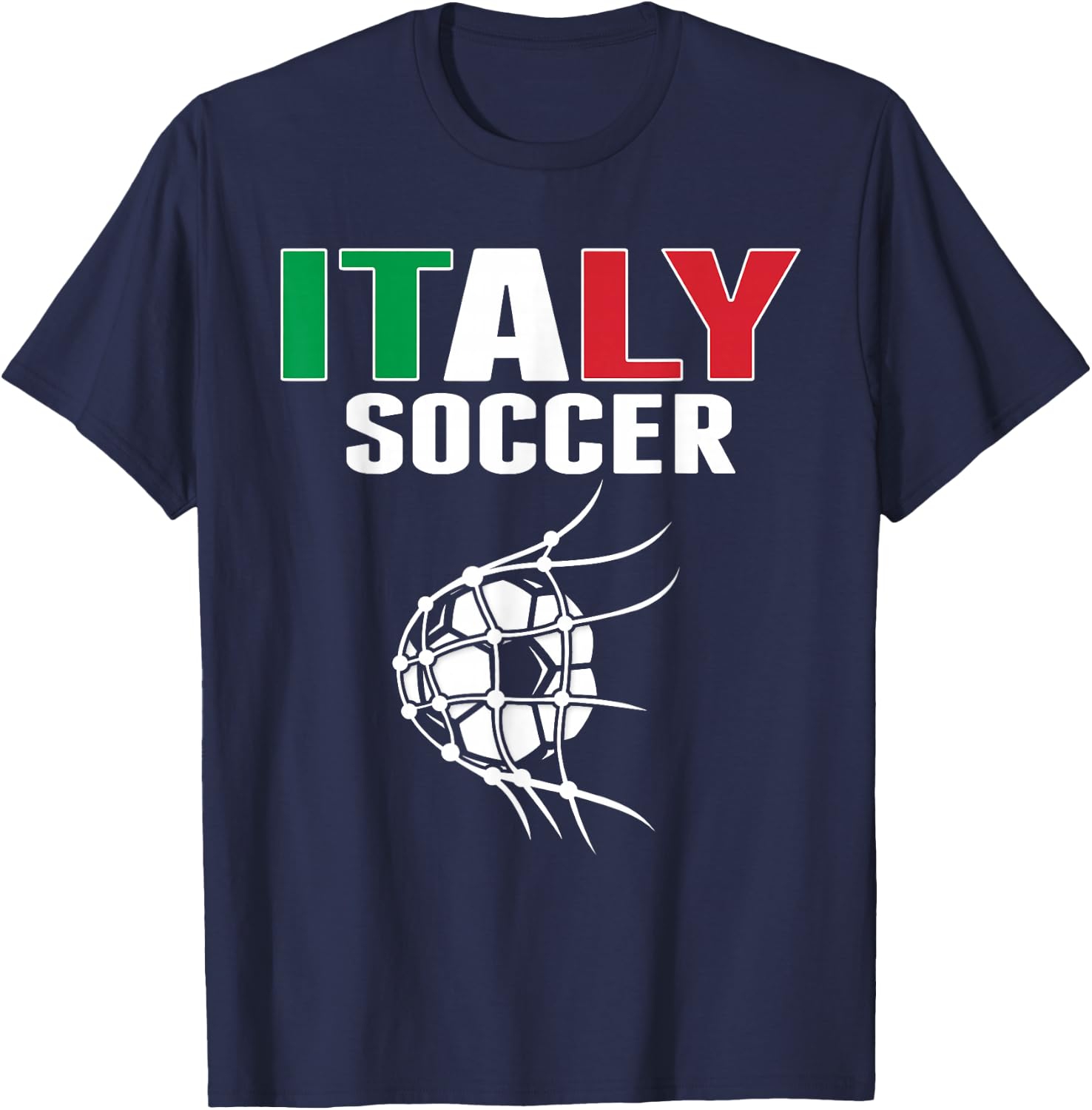 Italy Soccer Ball In Net Goal - Italian Football Supporters T-Shirt - T-Shirt | Navy