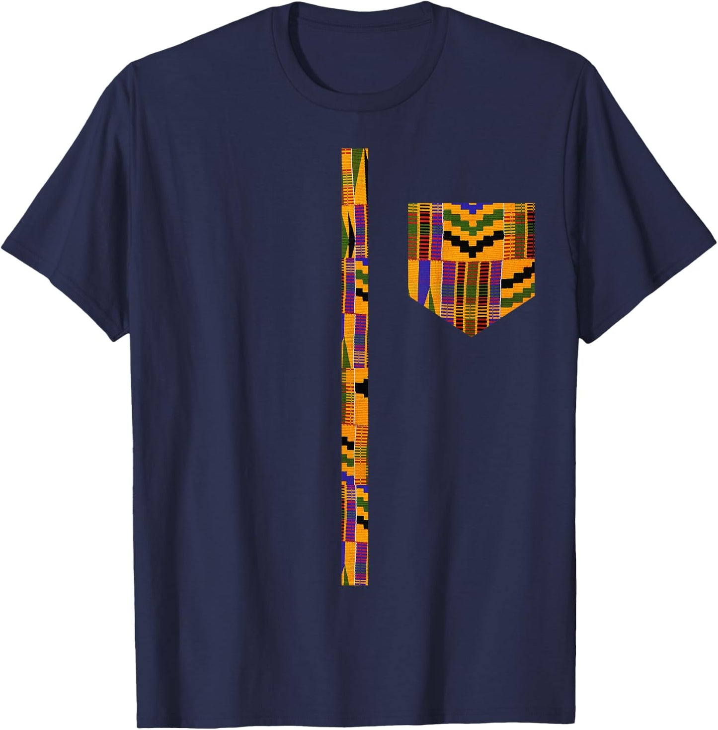 African Print Dashiki Traditional African Kente T-Shirt - T-Shirt | Navy