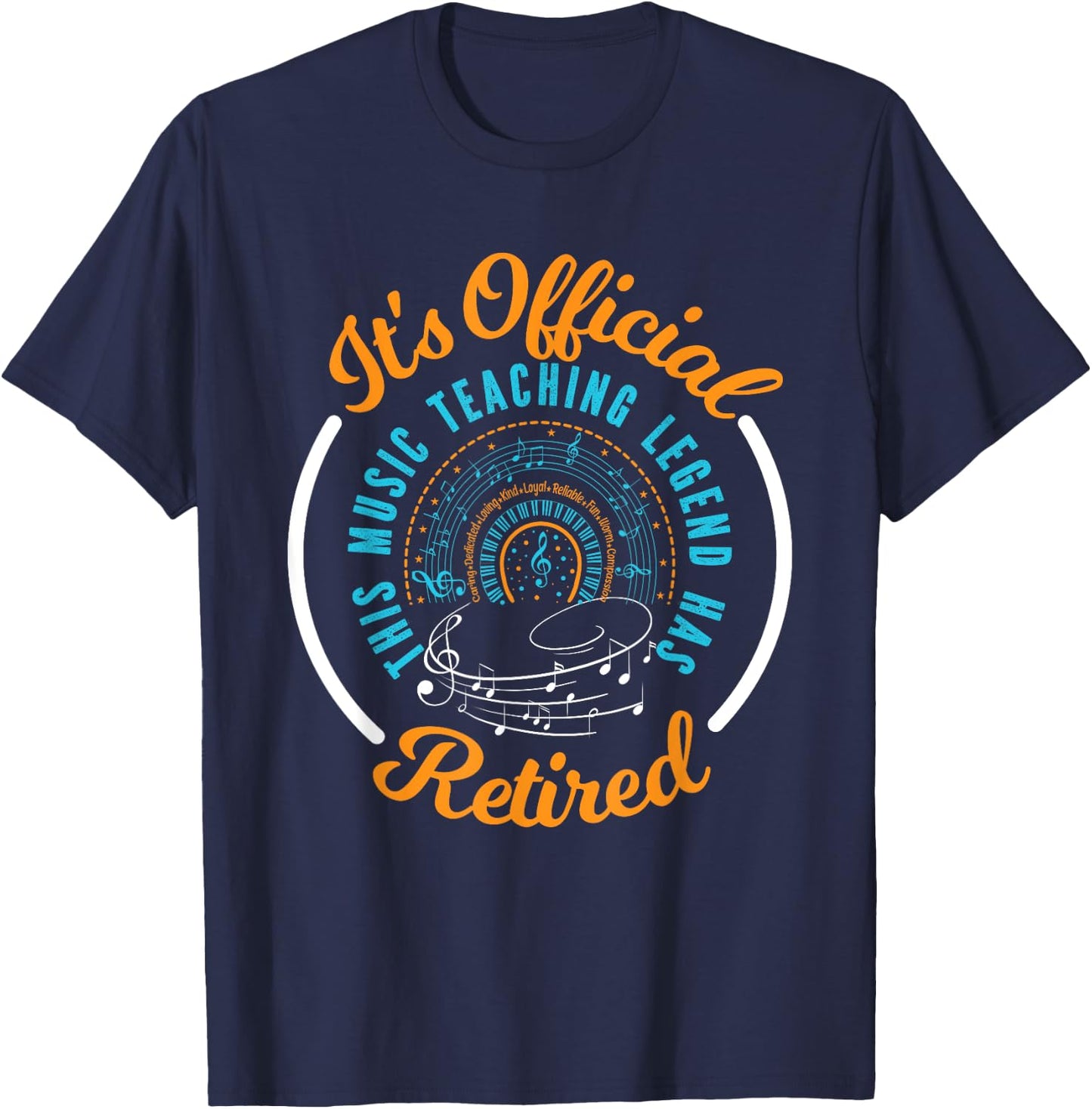 Retiring Music Teacher, Retirement Gift T-Shirt - T-Shirt | Navy