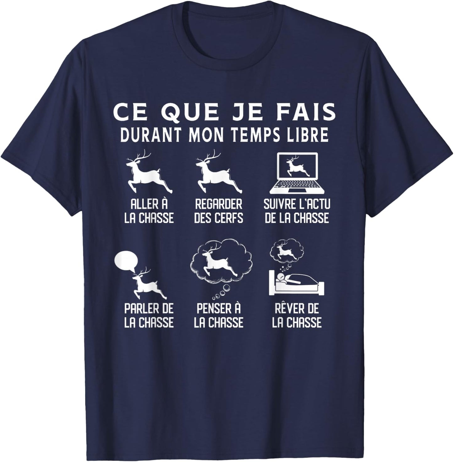 What I Do In My Free Time Passion Hunting Deer T-Shirt - T-Shirt | Navy