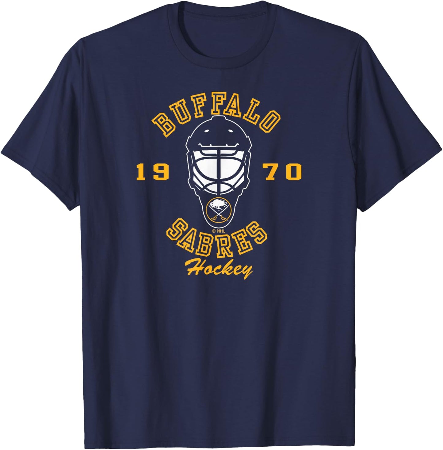 Buffalo Sabres Hockey Mask Blue Officially Licensed T-Shirt - T-Shirt | Navy