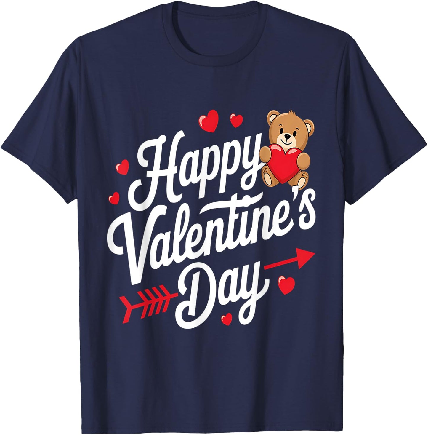 Happy Valentines Day Shirts Women Teddy Bear Cute Valentine T-Shirt - T-Shirt | Navy