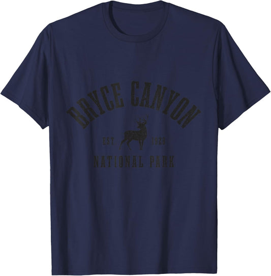 Bryce Canyon National Park Utah Deer Vintage Souvenir T-Shirt - T-Shirt | Navy