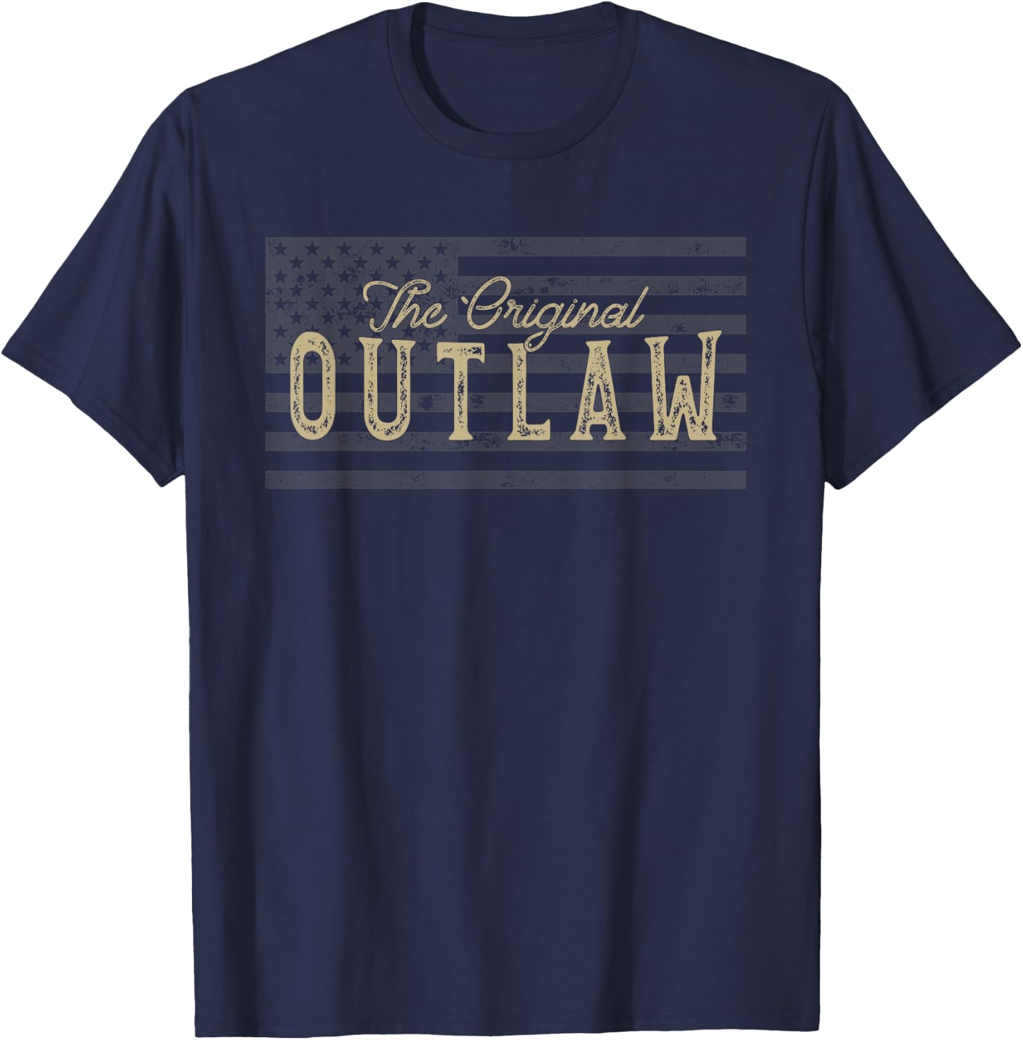 Vintage American Flag Outlaw T-Shirt - T-Shirt | Navy
