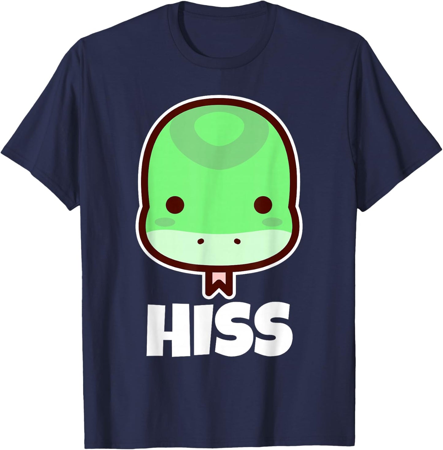 HISS Cute Herpetologist Reptile Herpetology Kawaii Snake T-Shirt - T-Shirt | Navy